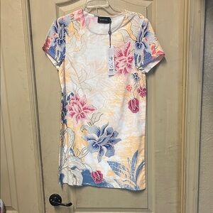 MINKPINK Pink and Cream Floral Print Dress (BBR)